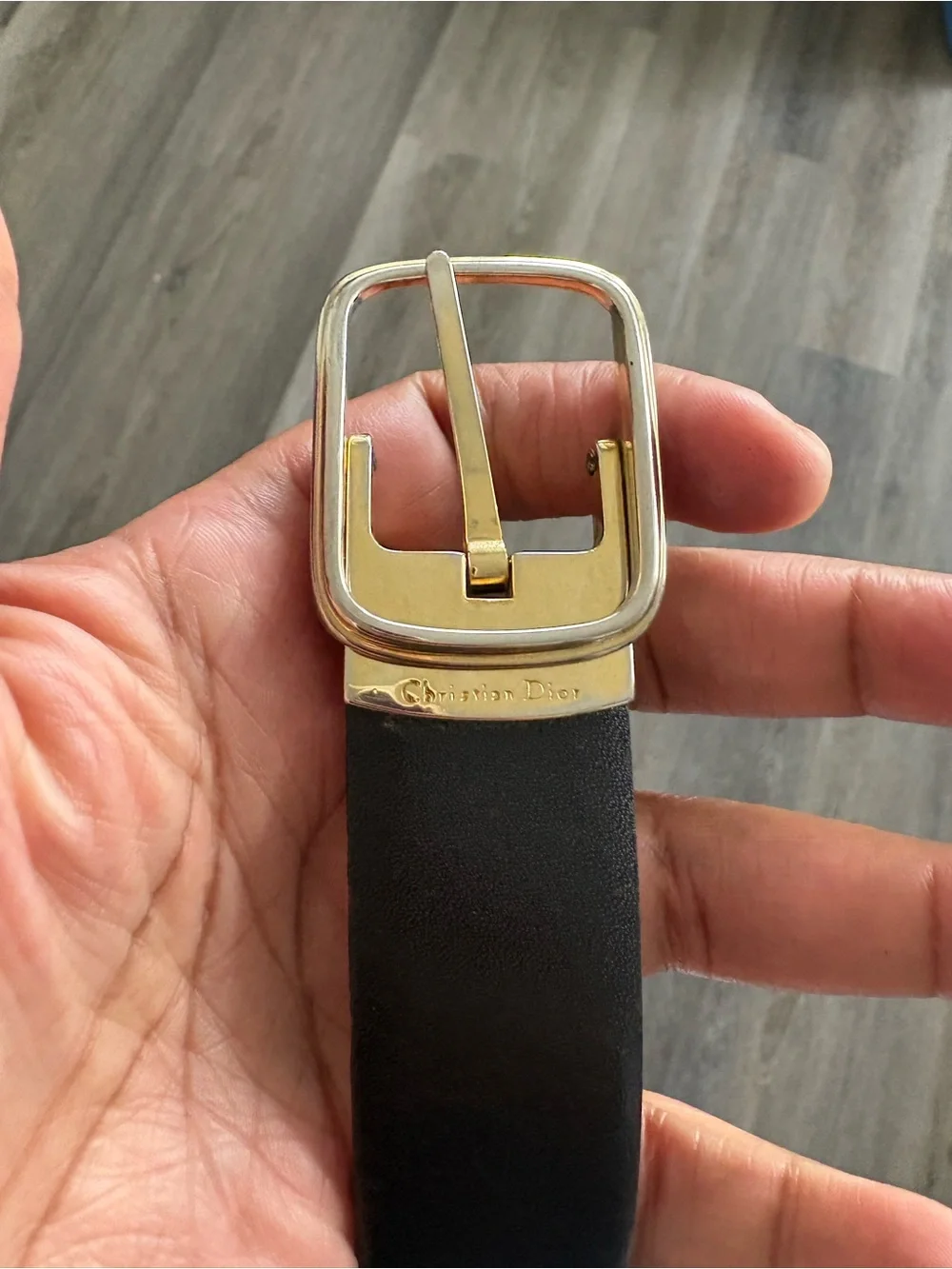 Christian Dior Black double sided belt